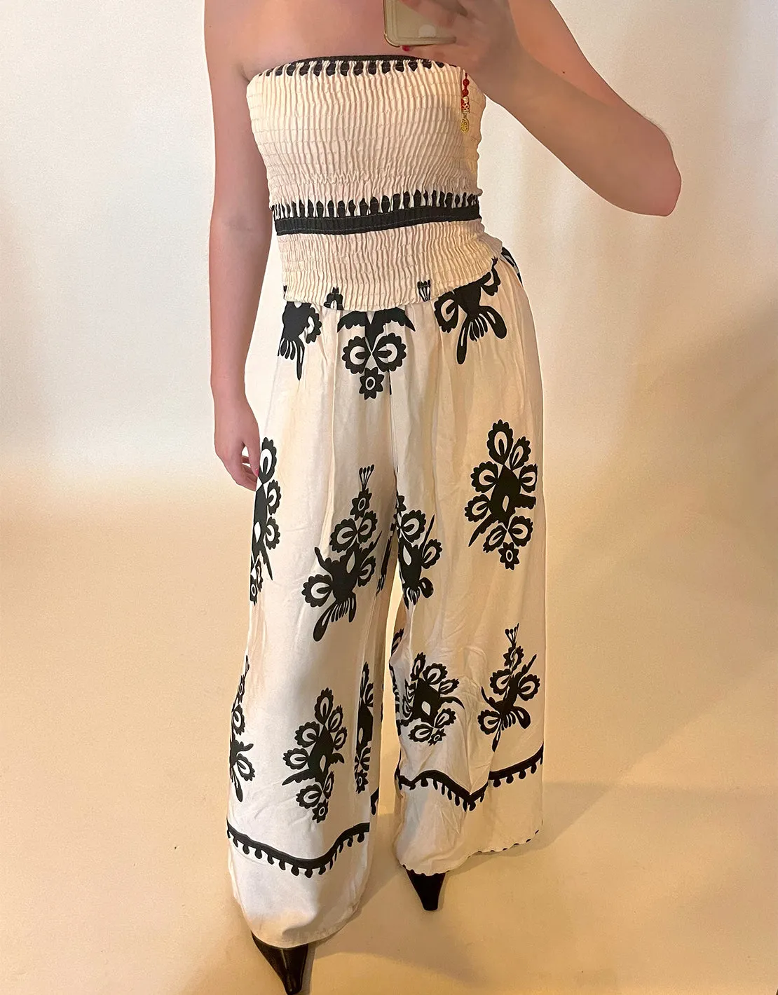 Printed tube jumpsuit