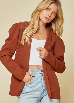 Puff Sleeve Chestnut Blazer