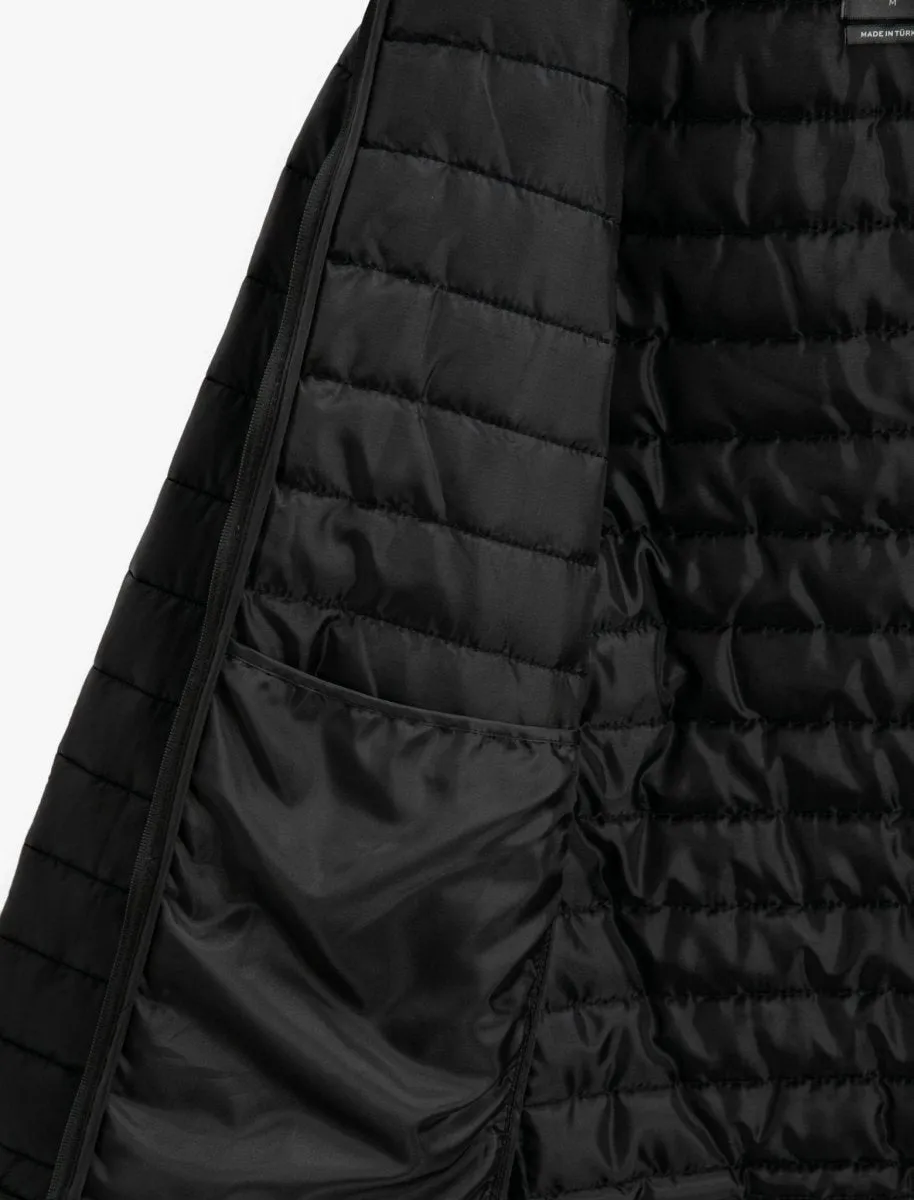 Puffer Jacket with Hood in Black