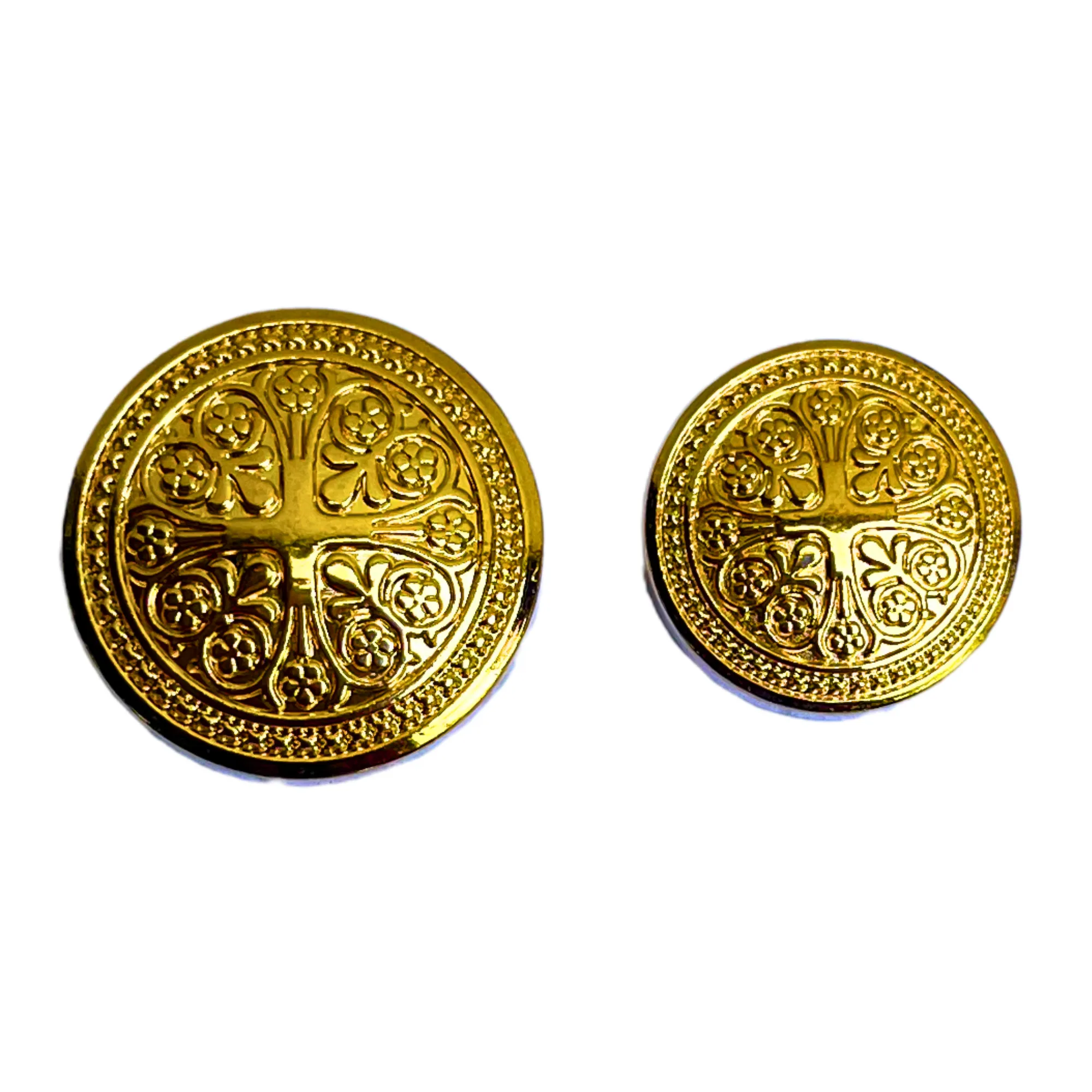 Pure Golden Color Traditional Designer 1 Hole Metal Buttons