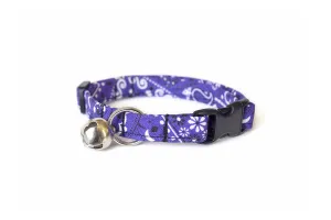 Purple Paisley Bandana Print Cat Collar