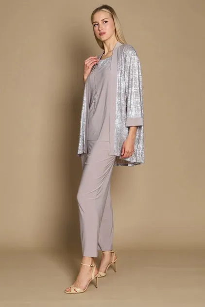 R&M Richards 2587W Metallic Printed Formal Pant Set