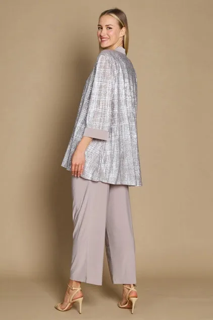 R&M Richards 2587W Metallic Printed Formal Pant Set