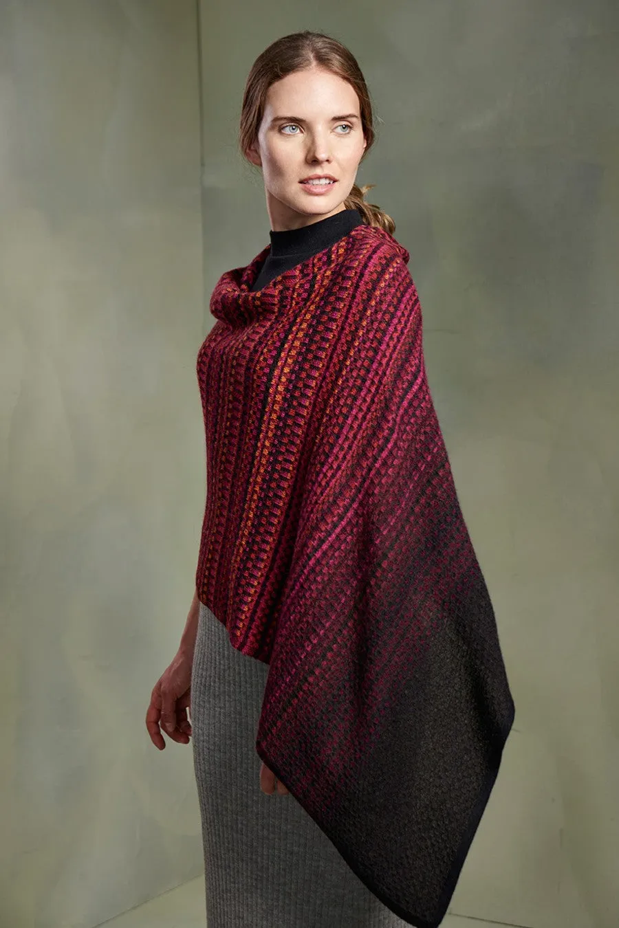 Rapsody Poncho Baby Alpaca Color Burgundy