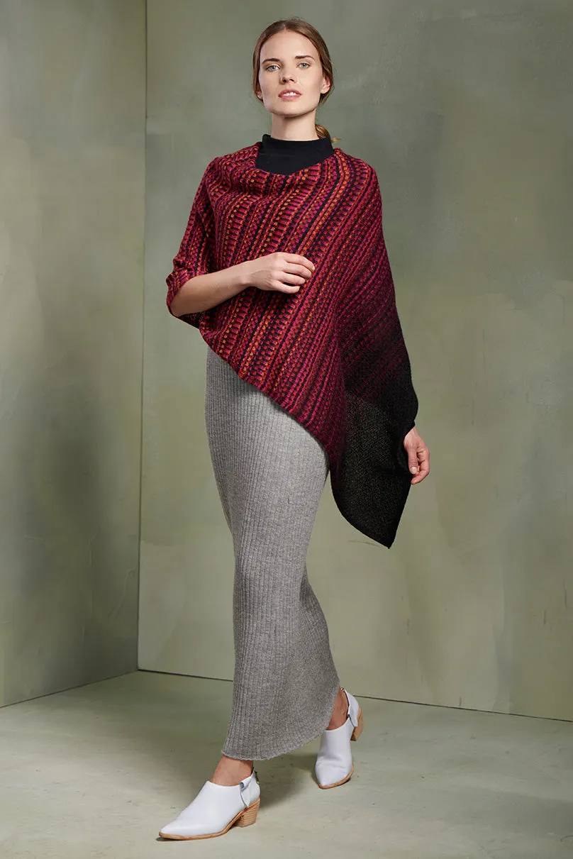 Rapsody Poncho Baby Alpaca Color Burgundy