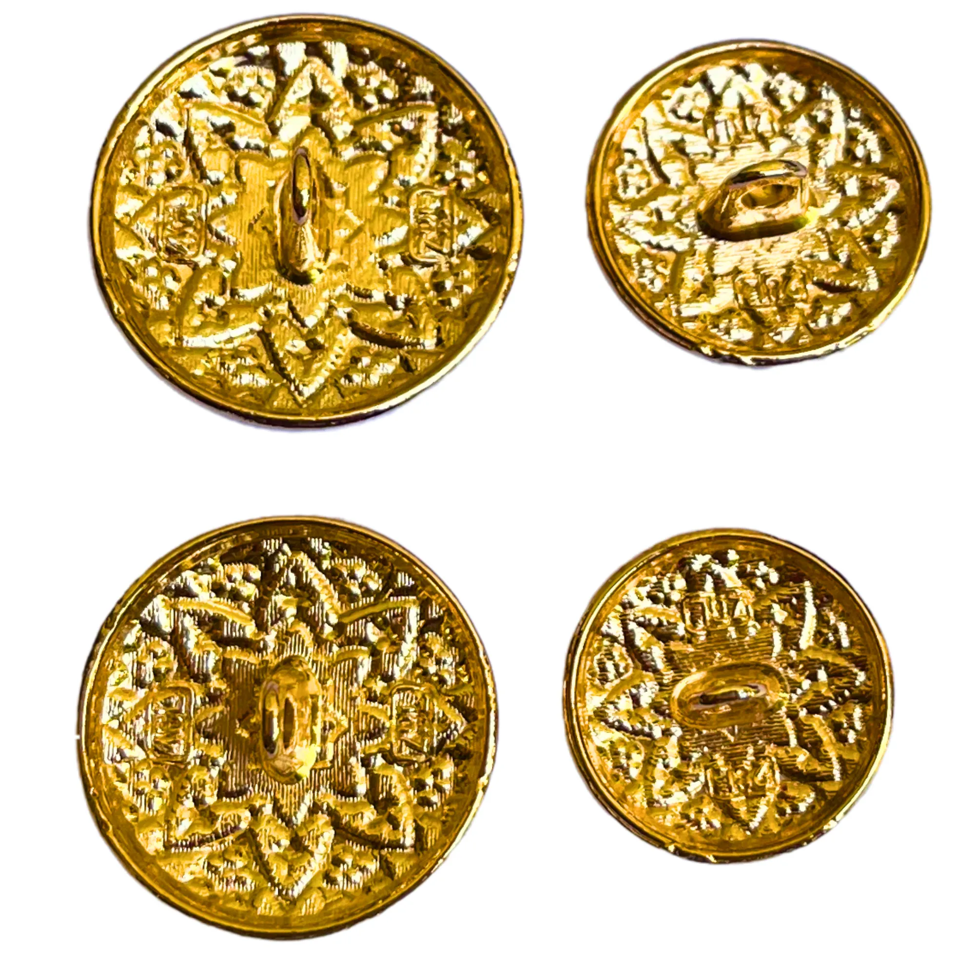 Red and Golden Color Meenakari Design Round 1 Hole Metal Buttons