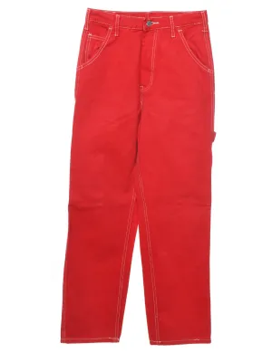 Red Y2K Cargo Jeans - W26 L32
