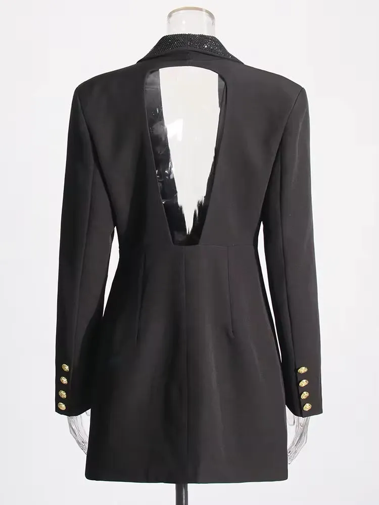 Rhonda Double Breasted Backless Blazer