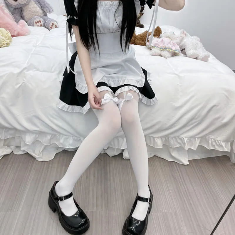 Ribbon bow lolita lace tights