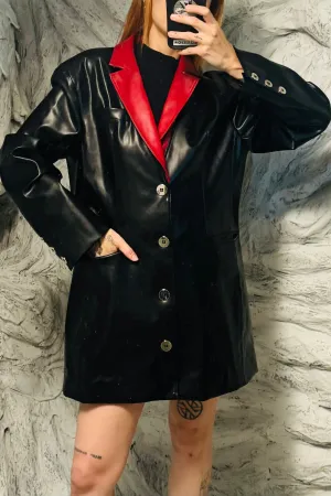 SAMPLE #156 - S Faux Plant Leather Blazer