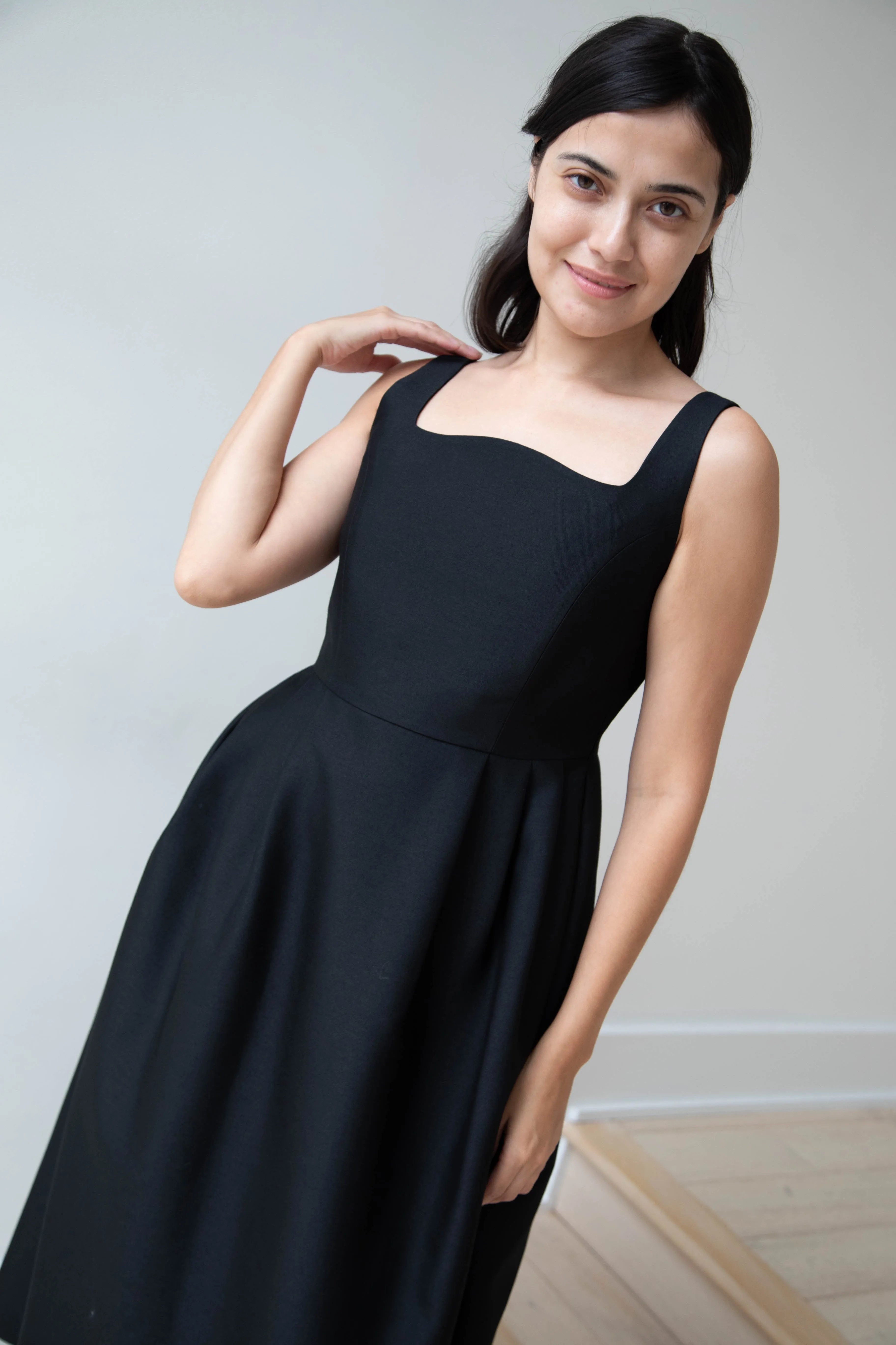 Sandbeige | Hepburn Dress in Black