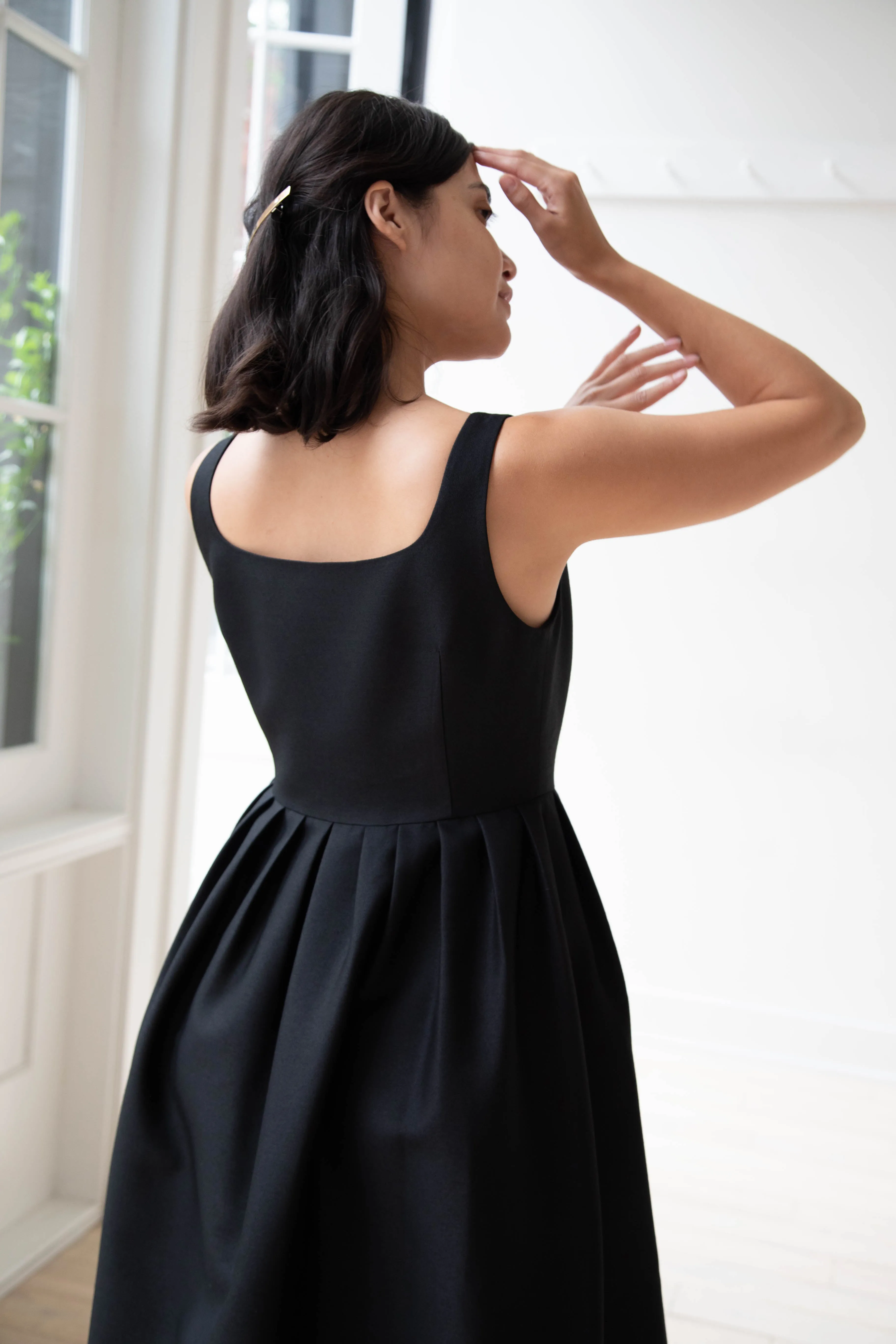 Sandbeige | Hepburn Dress in Black