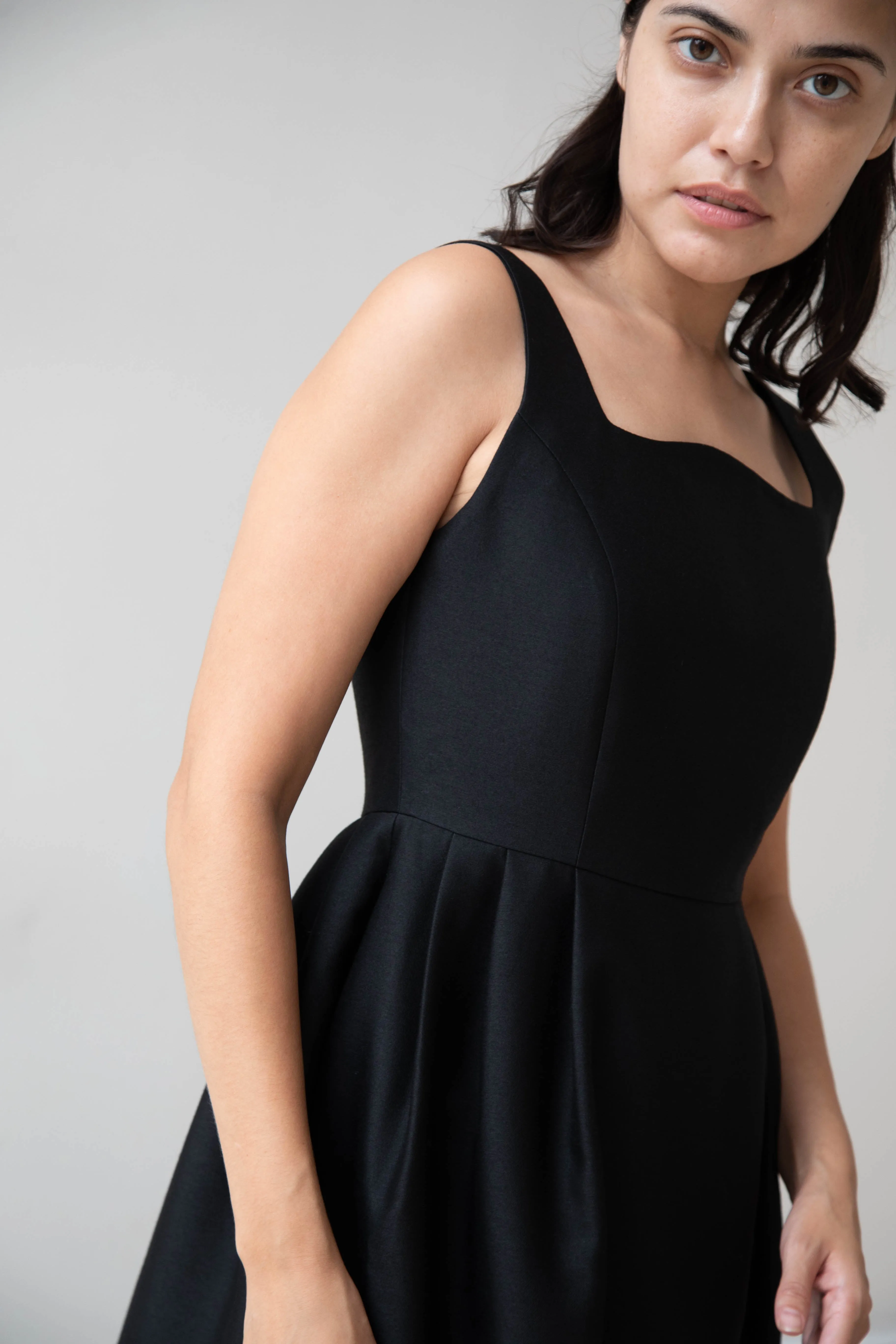 Sandbeige | Hepburn Dress in Black