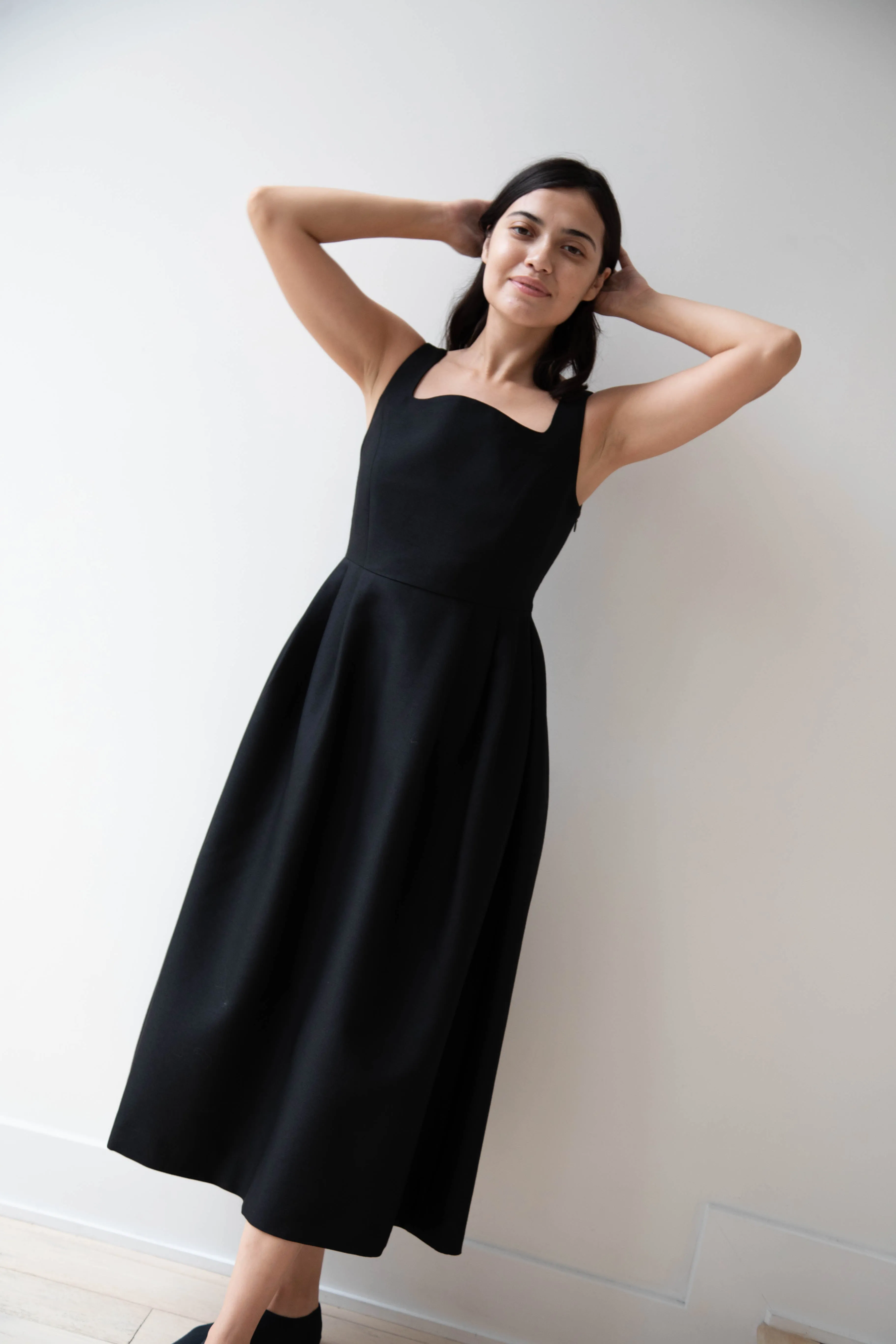 Sandbeige | Hepburn Dress in Black