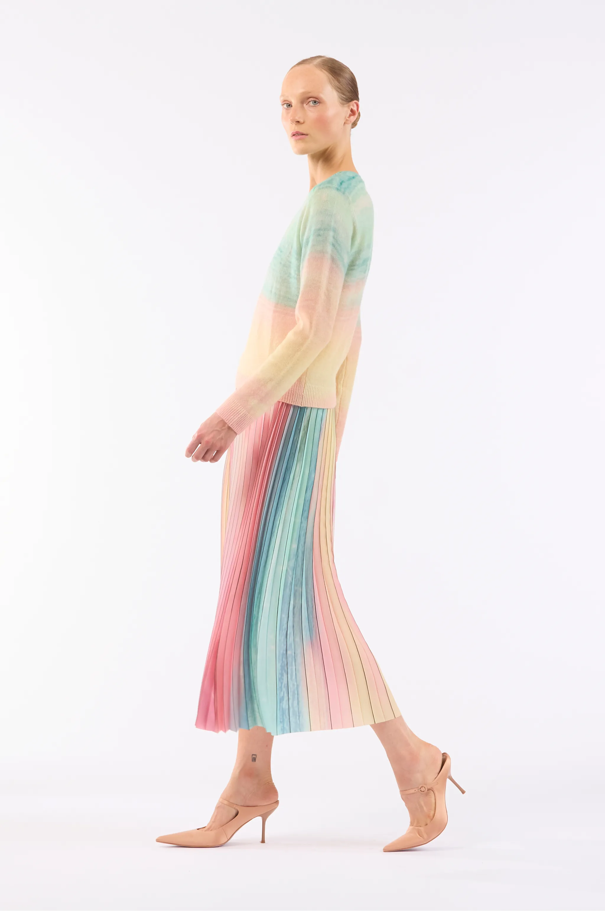 Scattered Clouds Pleated Skirt