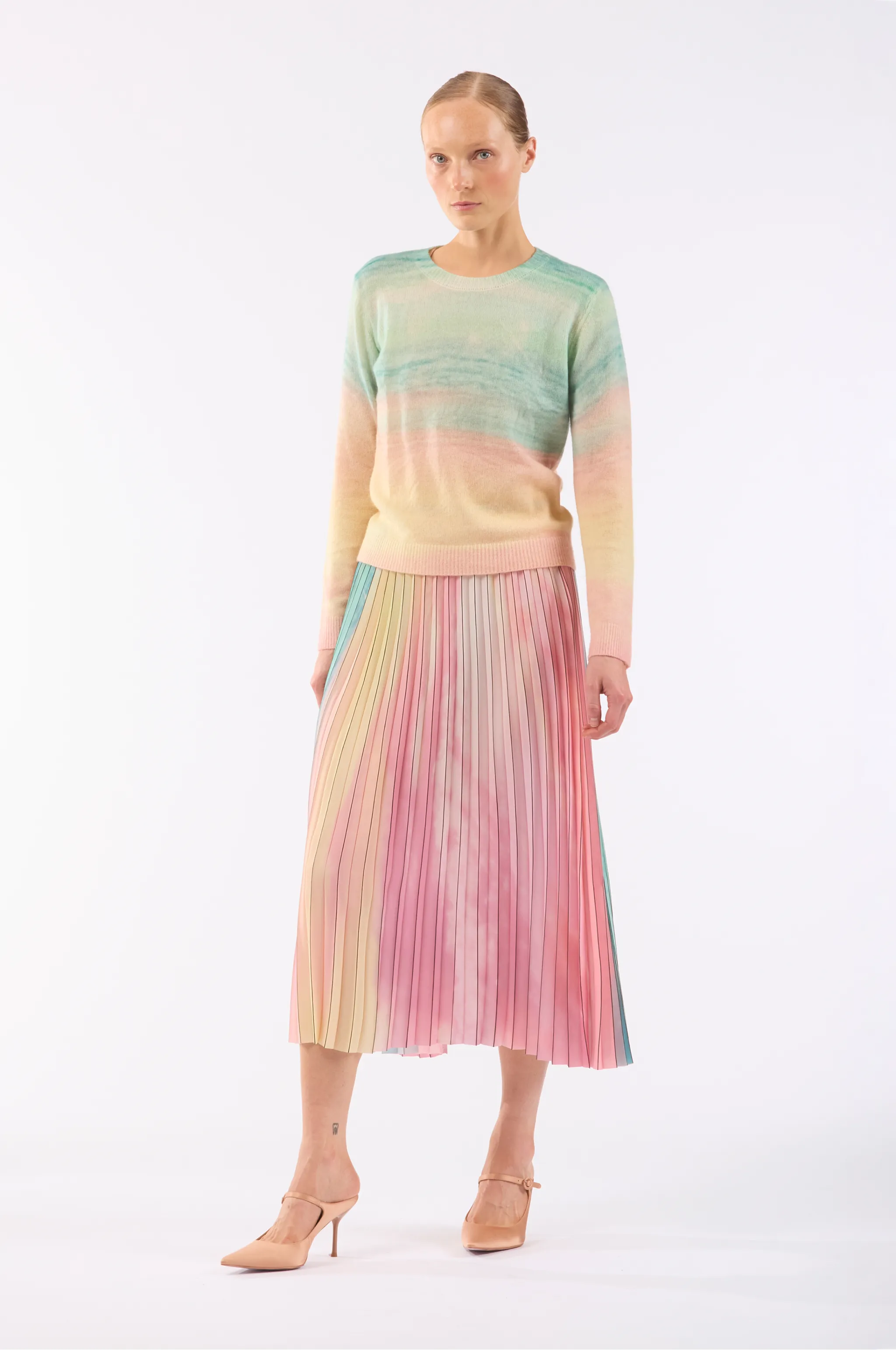 Scattered Clouds Pleated Skirt