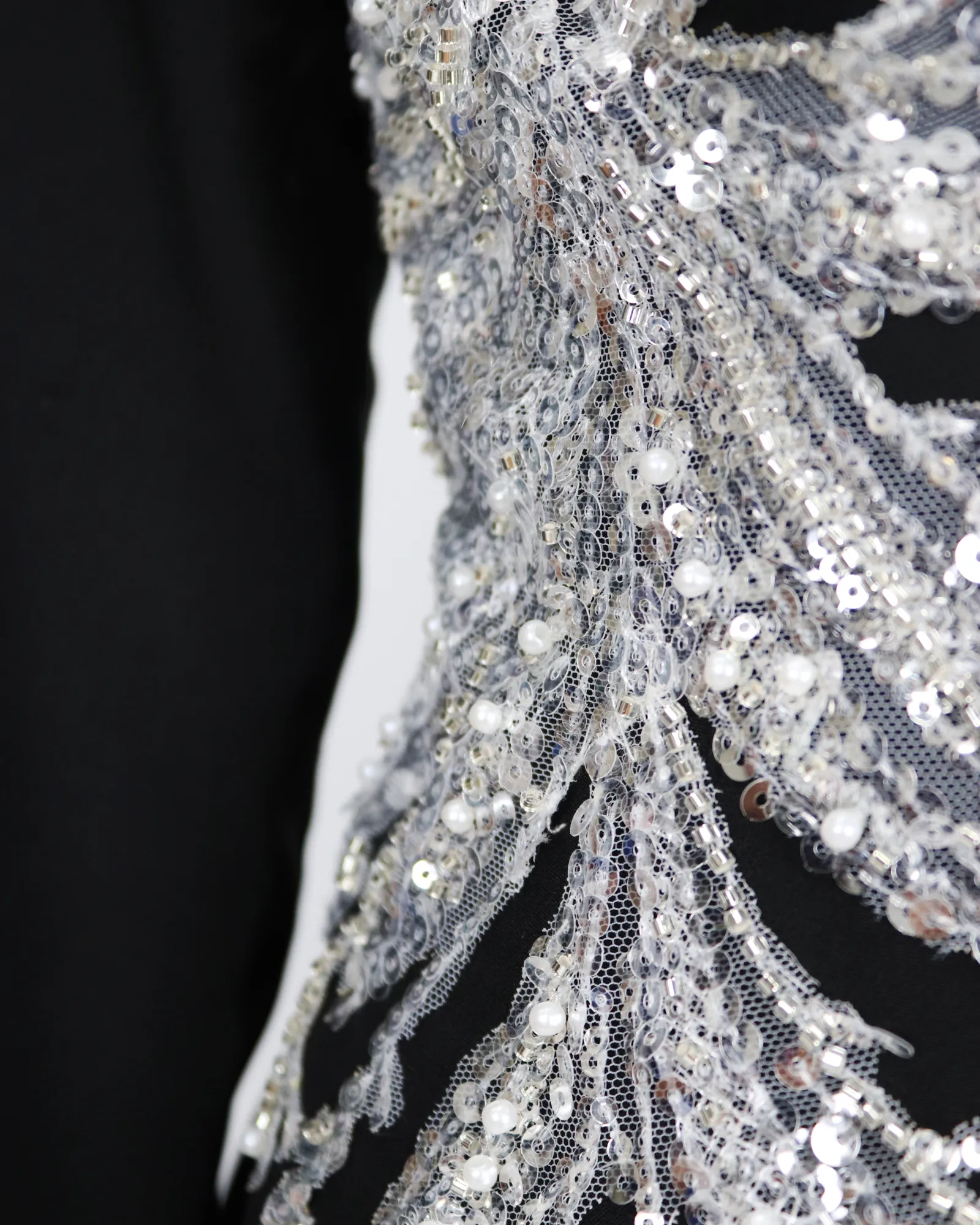 Sequined blazer black dress