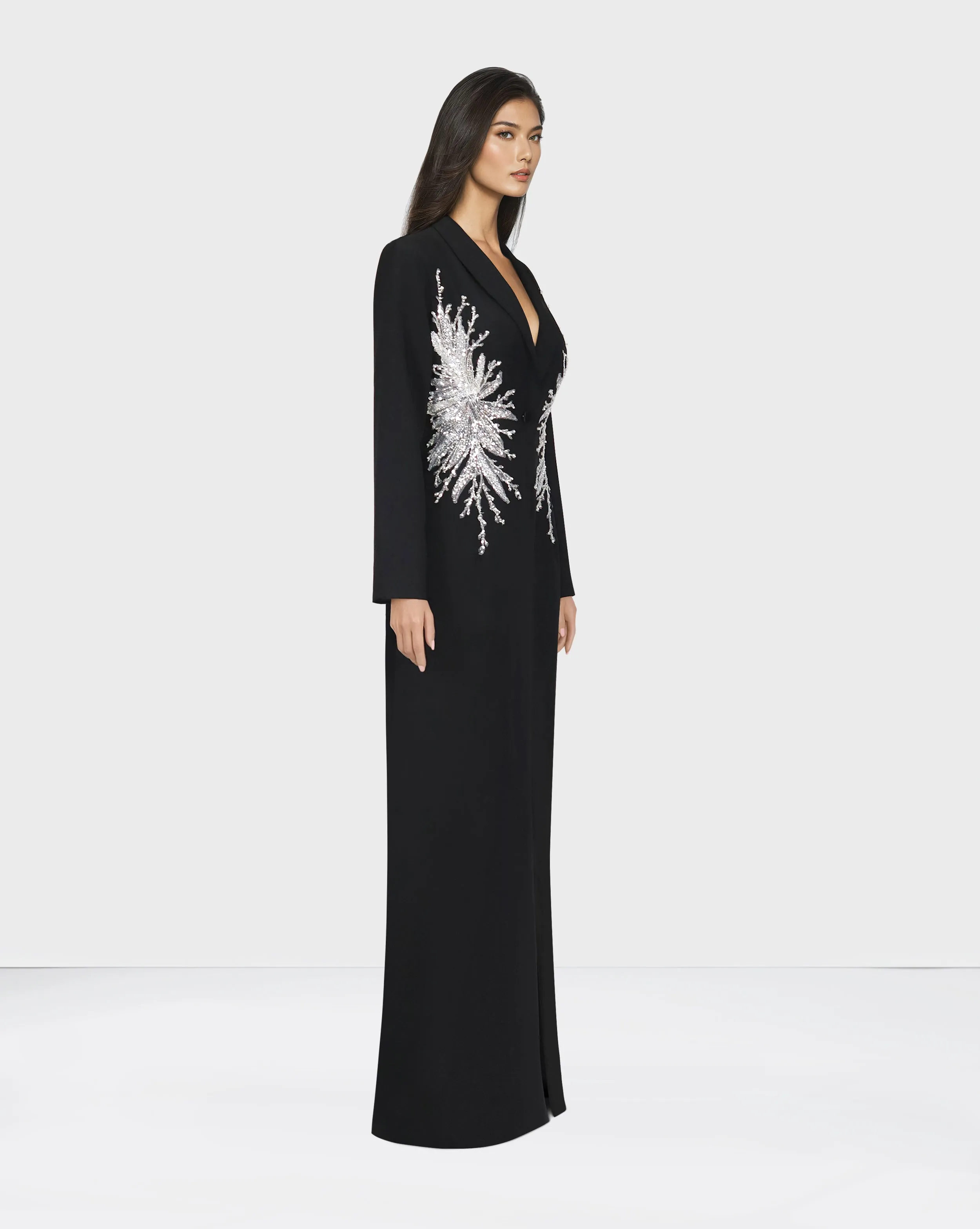 Sequined blazer black dress