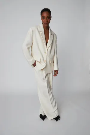 Sequined Bouclé Blazer - White