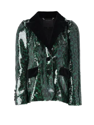 sequined peak-lapel blazer