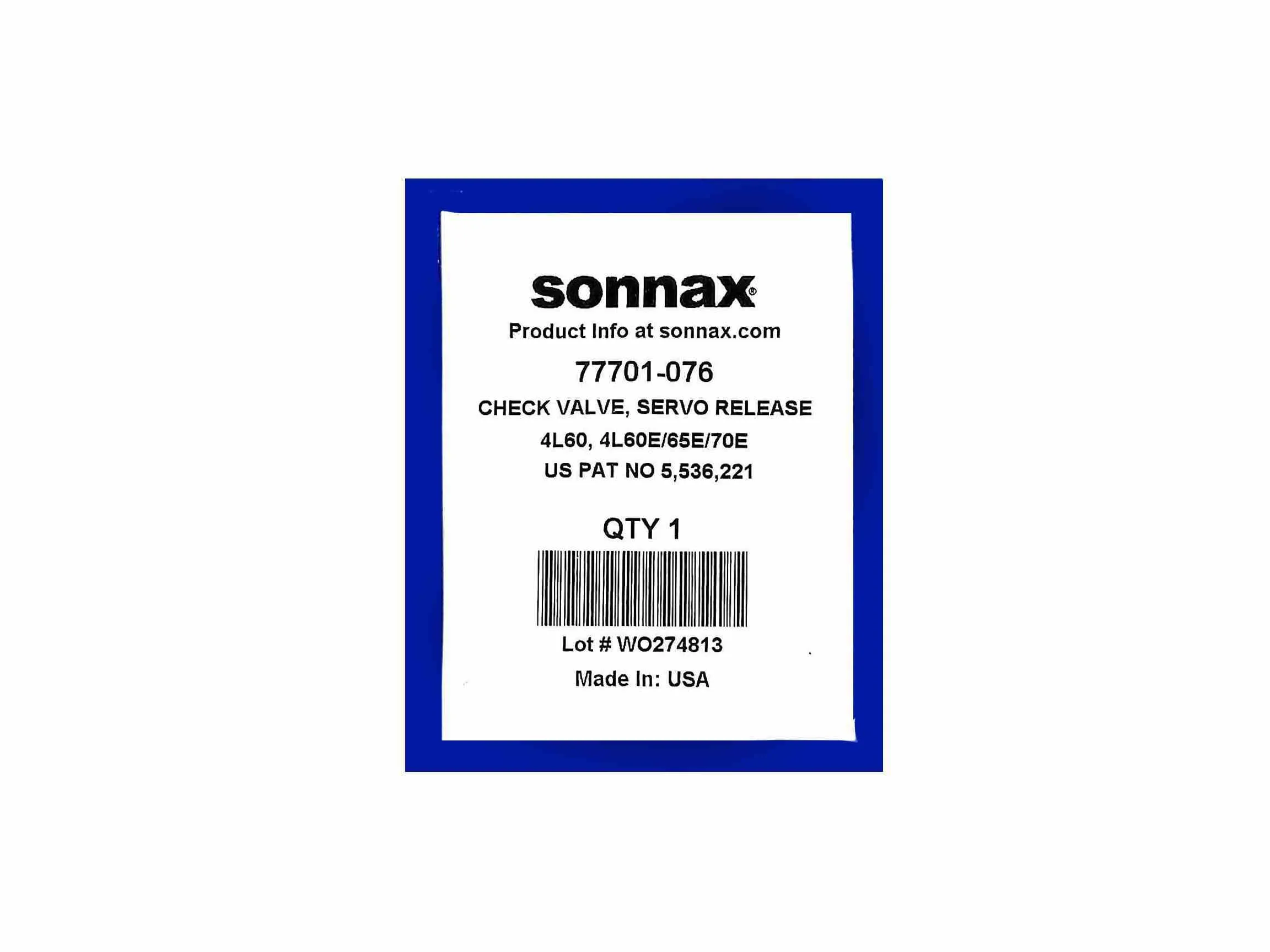 Servo Release Check Valve Kit Sonnax TH700 TH700-R4 4L60E 4L65E 4L70E
