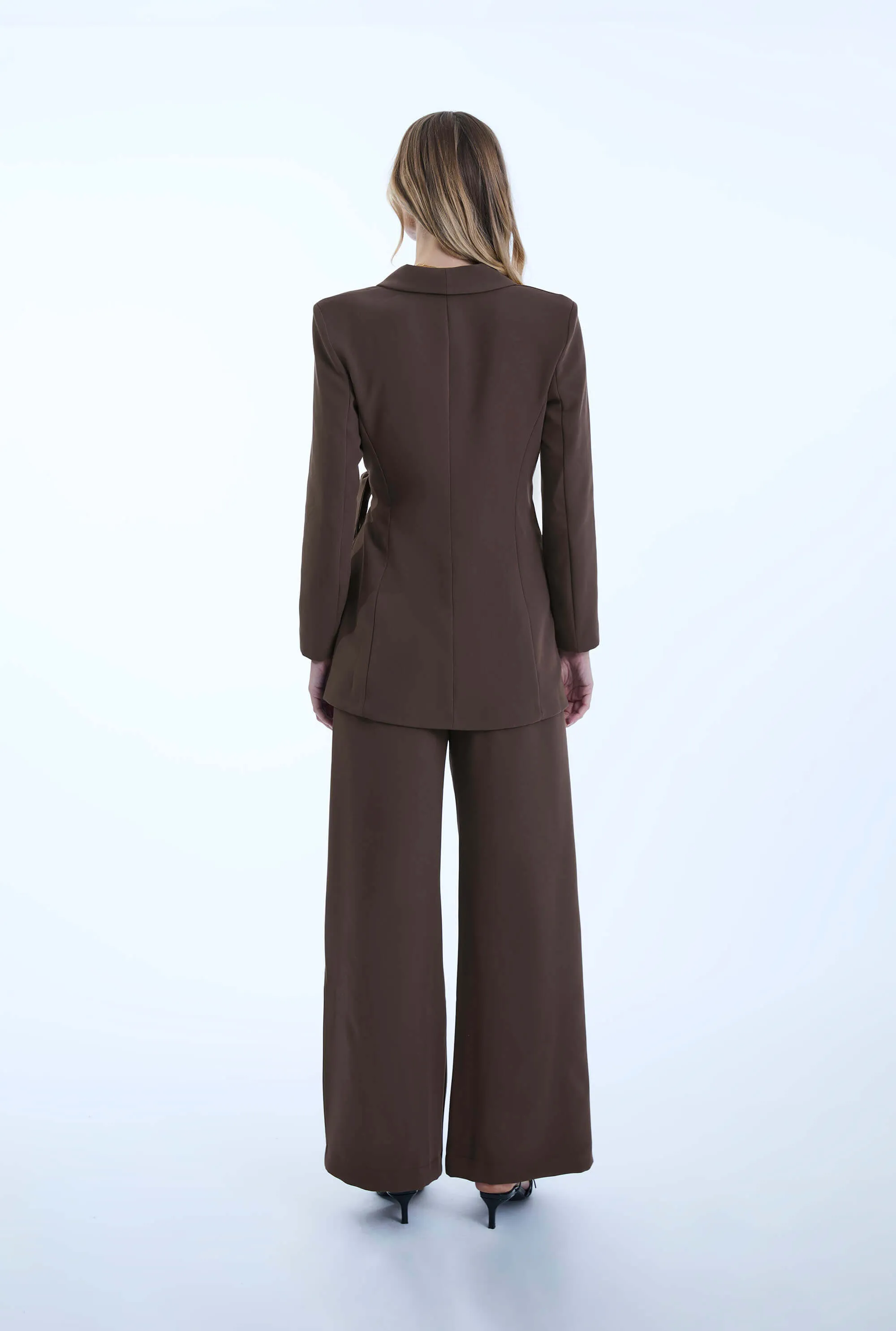Side Brown Sash Blazer