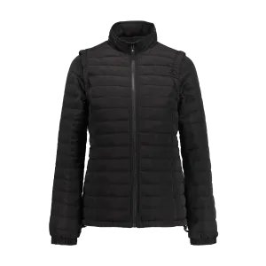 Sierra Black Women's Puffer Jacket Removable Arms