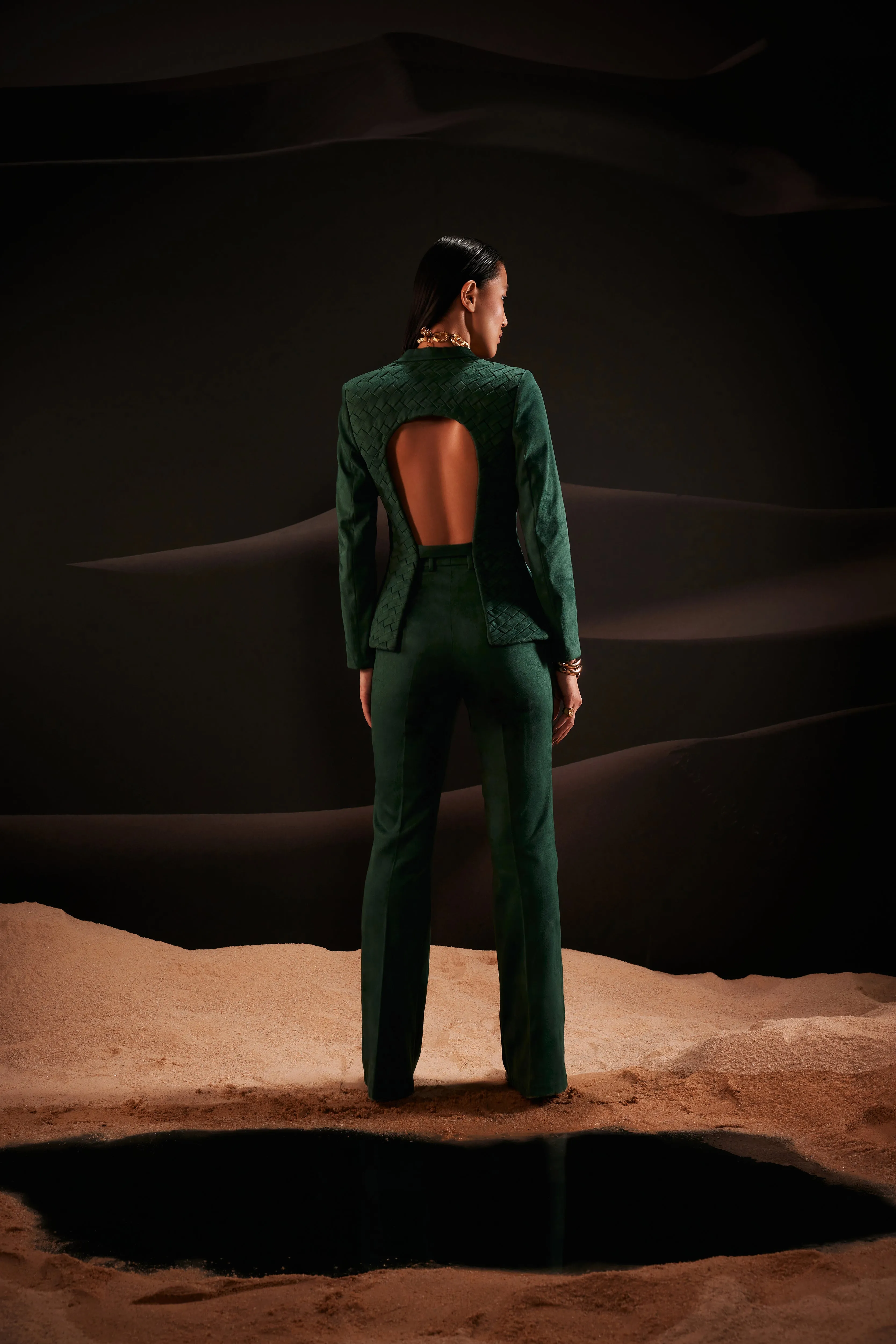 Single-Breasted Blazer in Green
