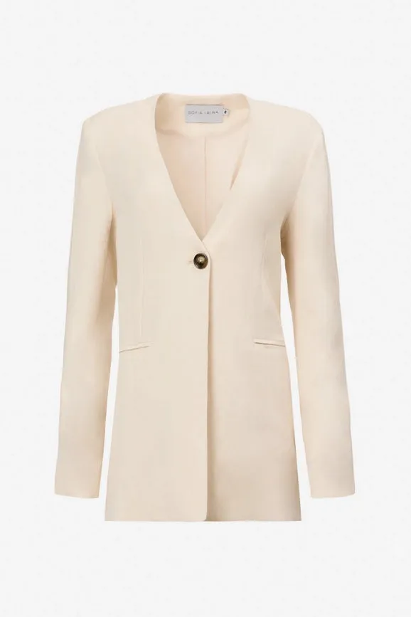 Single Breasted Blazer - Oat