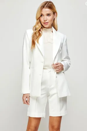 Sky, Womens 2 Piece Shorts and Blazer Set, Off White