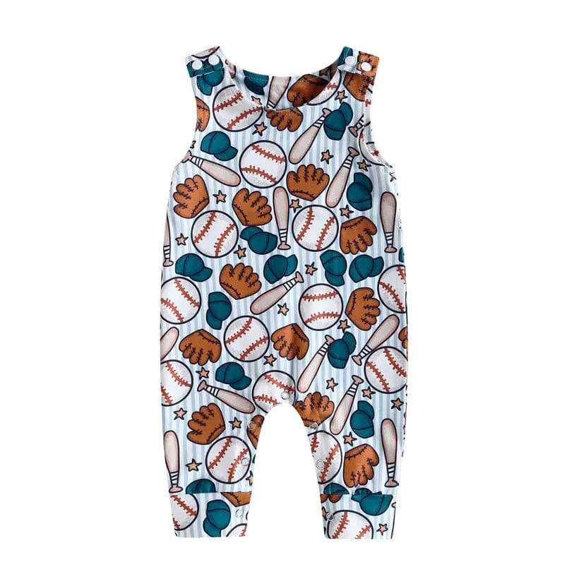 Sleeveless Baseball Baby Jumpsuit