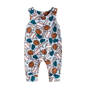 Sleeveless Baseball Baby Jumpsuit