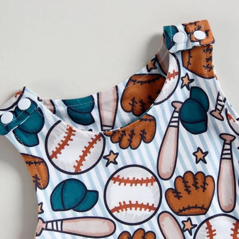 Sleeveless Baseball Baby Jumpsuit