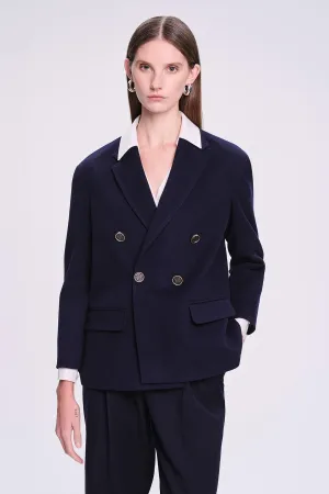 Slim Fit Double Breasted Navy Classic Blazer