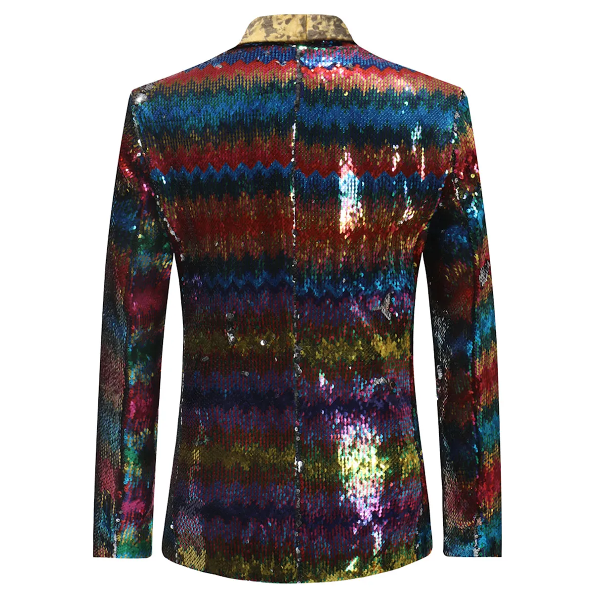 Slim Fit Rainbow Gradual Sequins Blazer