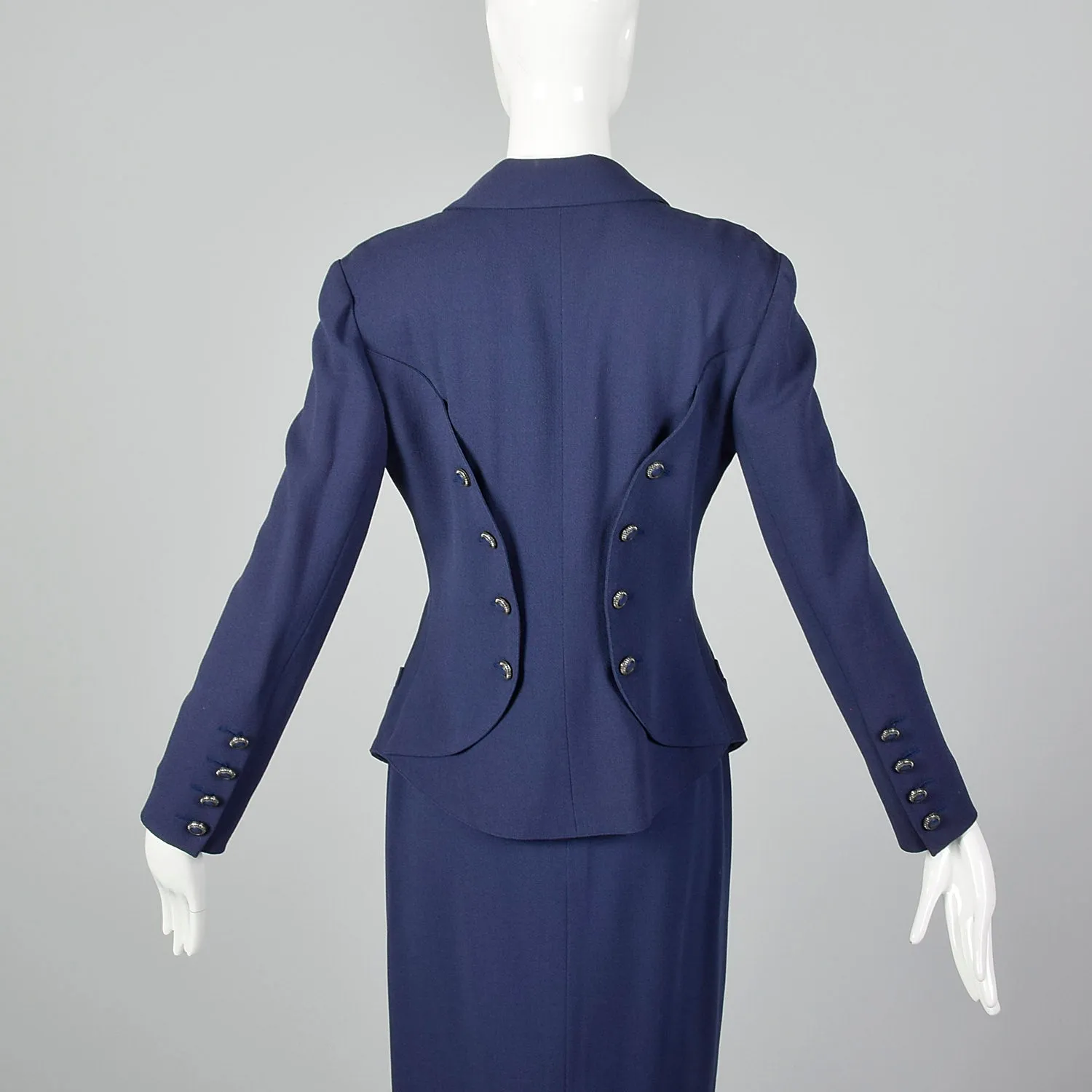 Small Karl Lagerfeld 1990s Blue Skirt Suit