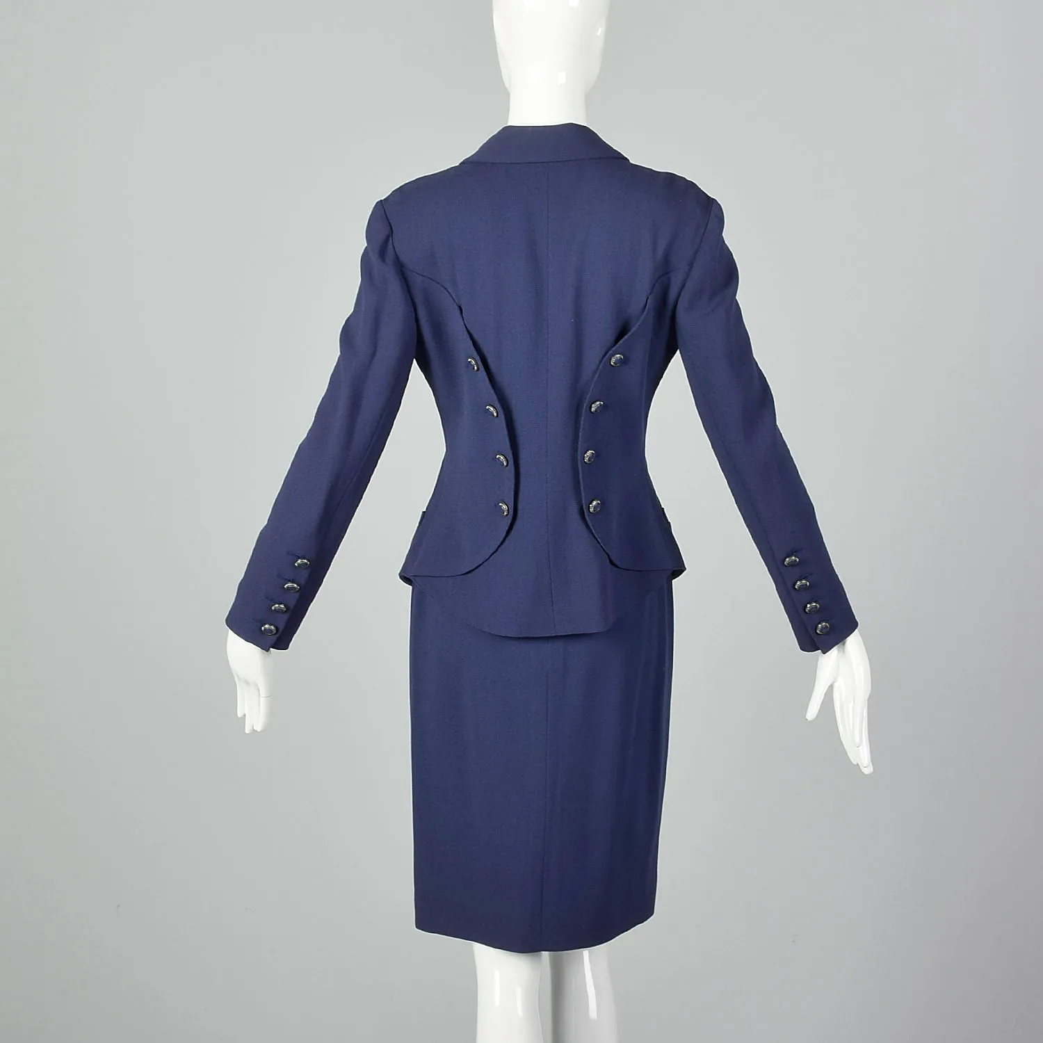Small Karl Lagerfeld 1990s Blue Skirt Suit