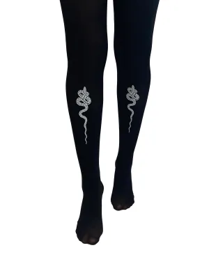 Snake Transfer Tights Black