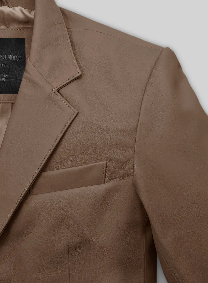 Soft King Brown Leather Blazer