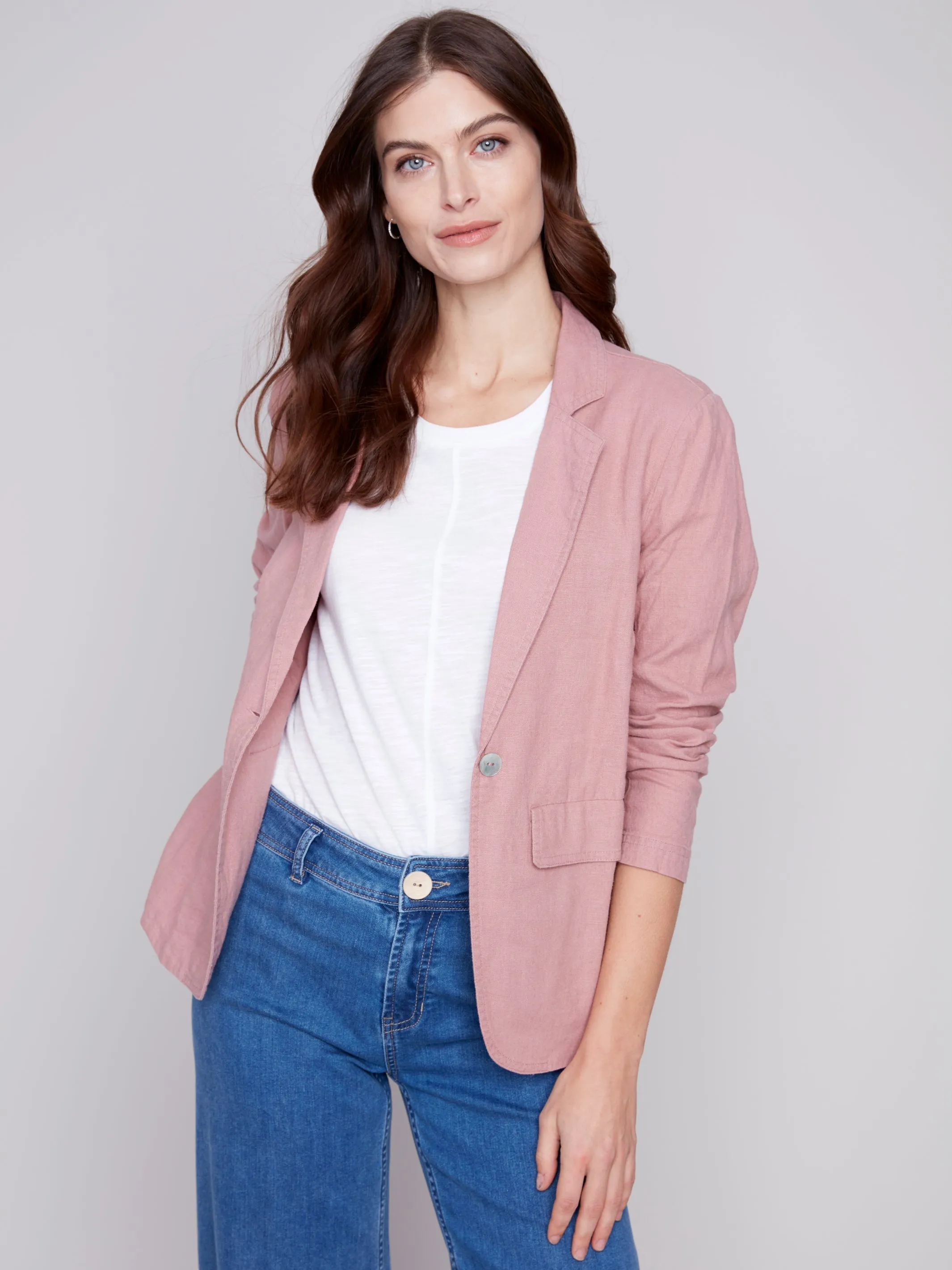 Solid Linen blazer