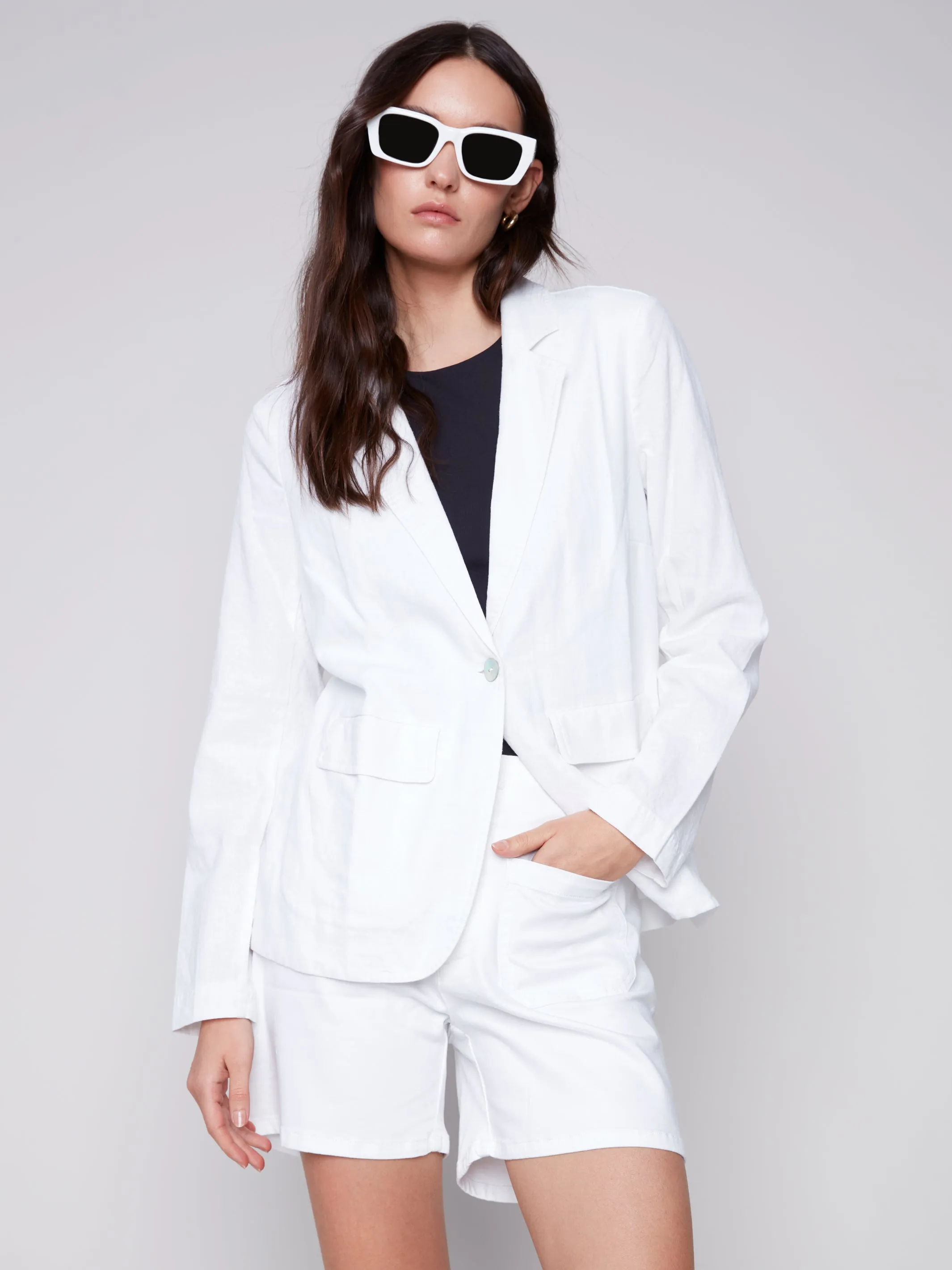 Solid Linen blazer