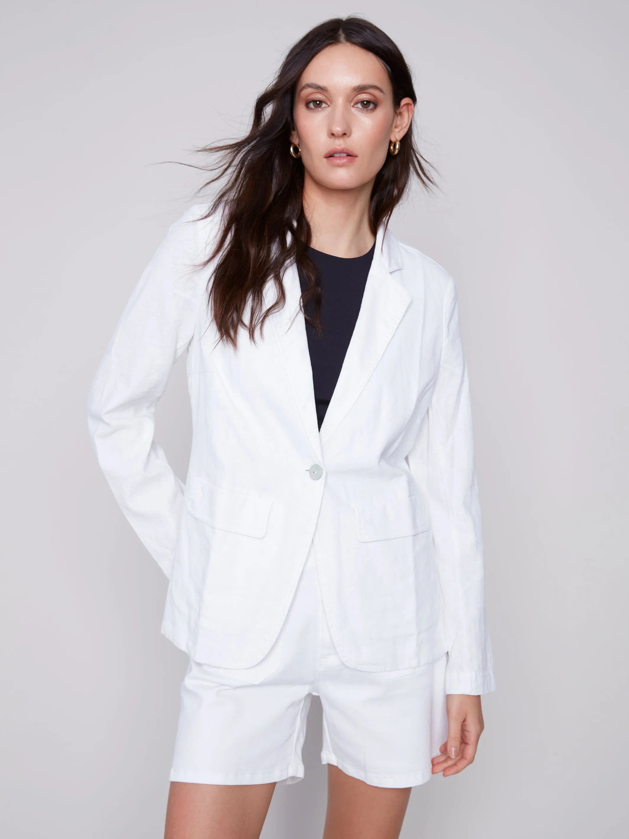 Solid Linen blazer