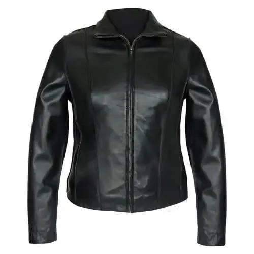 Sophisticated Aaliyah Women's Tan Sheepskin Leather Blazer
