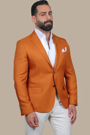Spice Up Your Style: The FV Blazer in Dark Orange with Notch Lapel