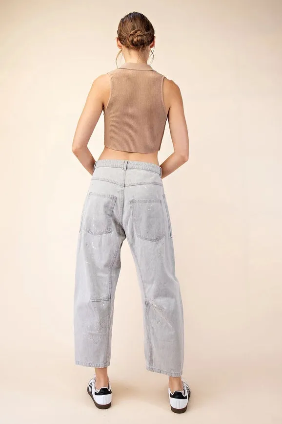 Splatter Paint Barrel Jeans