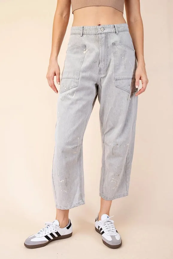 Splatter Paint Barrel Jeans