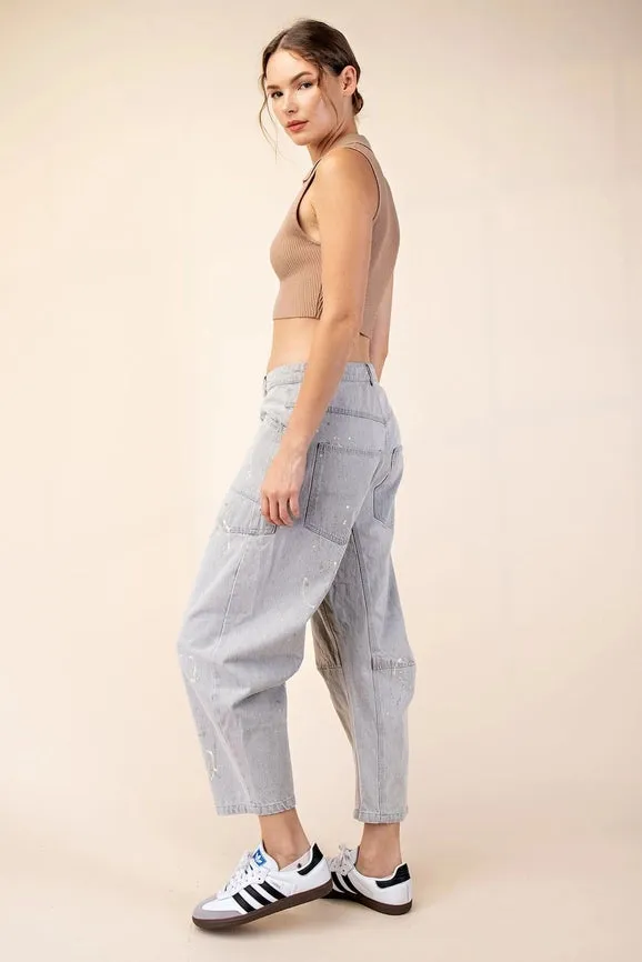 Splatter Paint Barrel Jeans