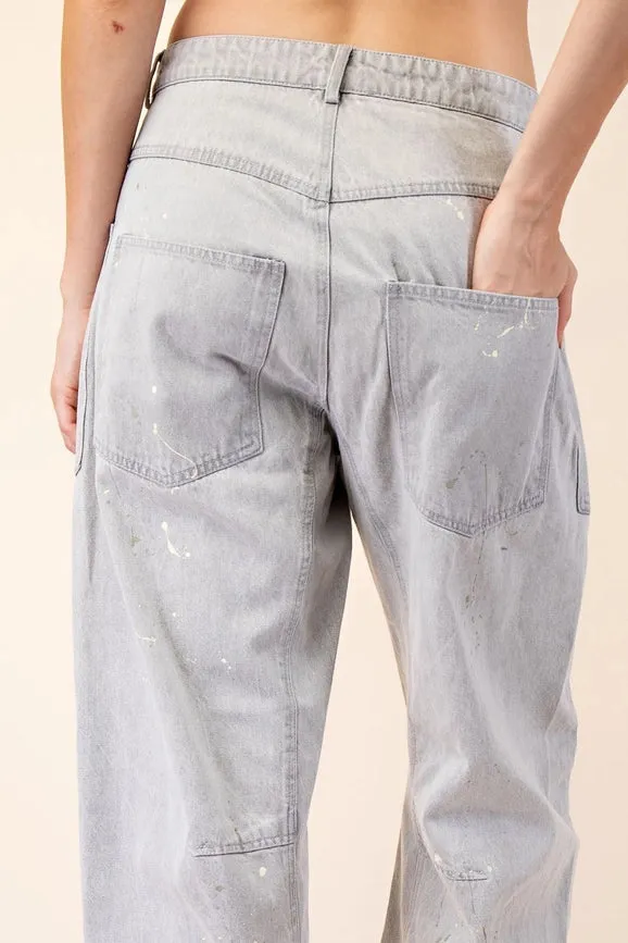Splatter Paint Barrel Jeans