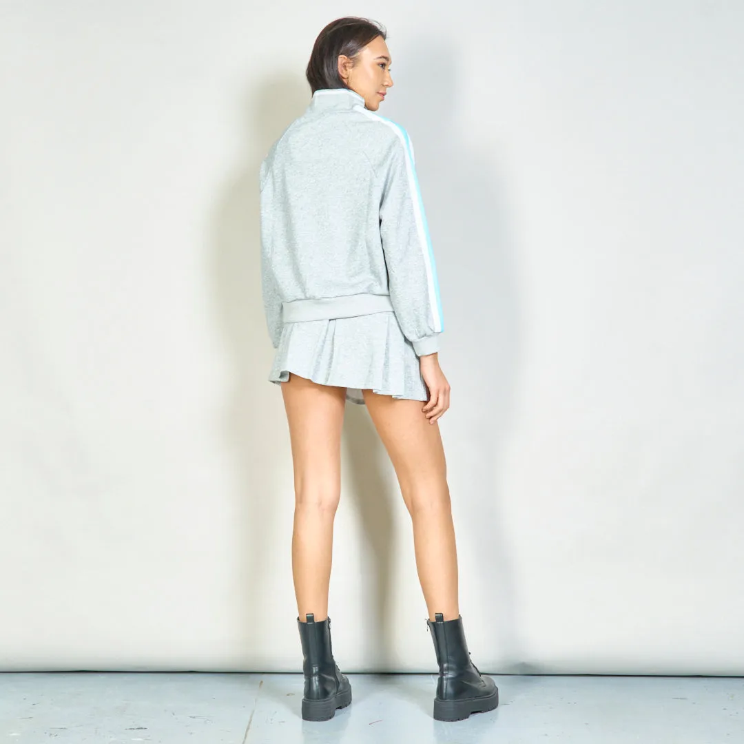 Sporty sweatshirt and pleated skirt set wholesale