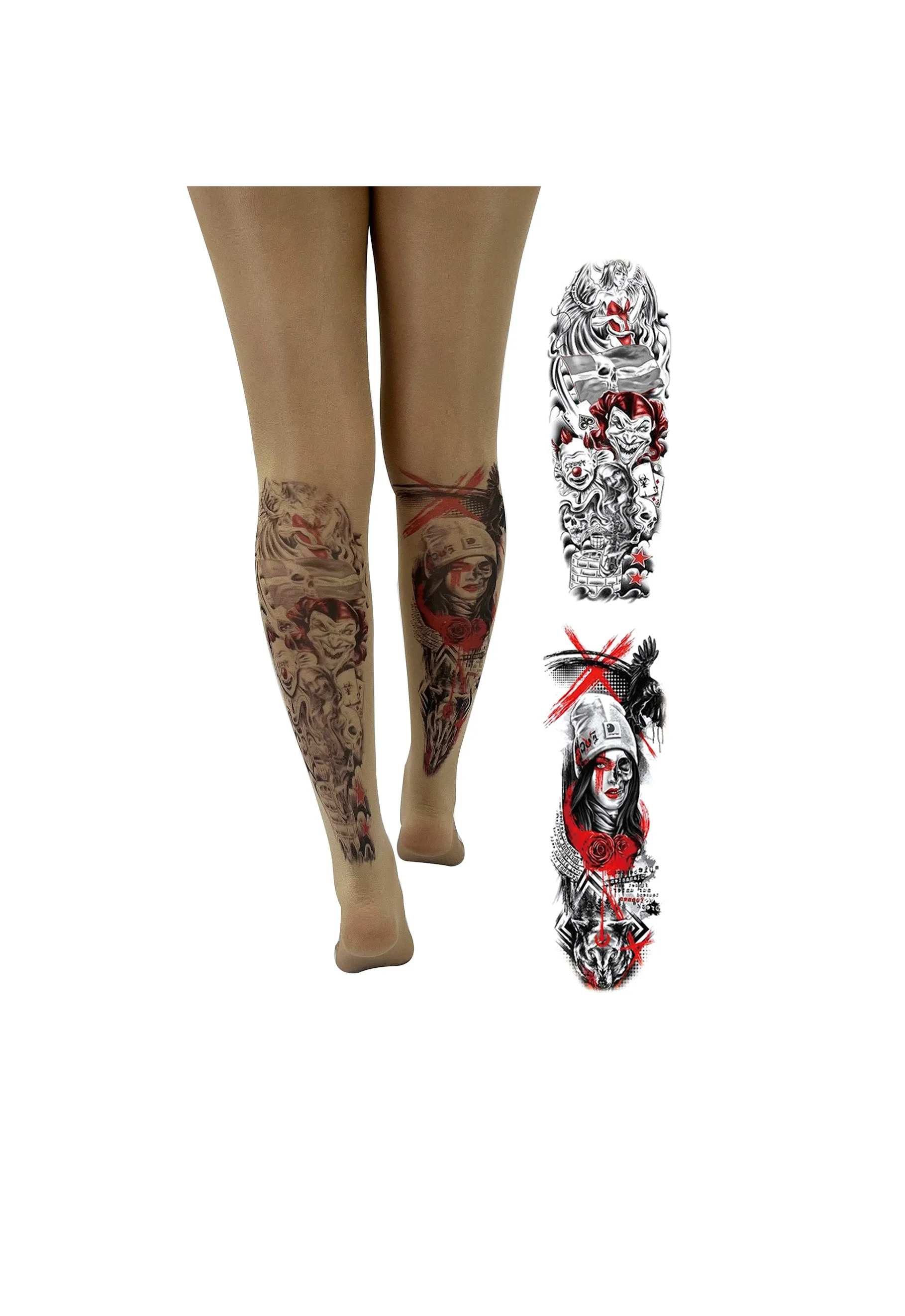 Street Art Tattoo Printed Tights